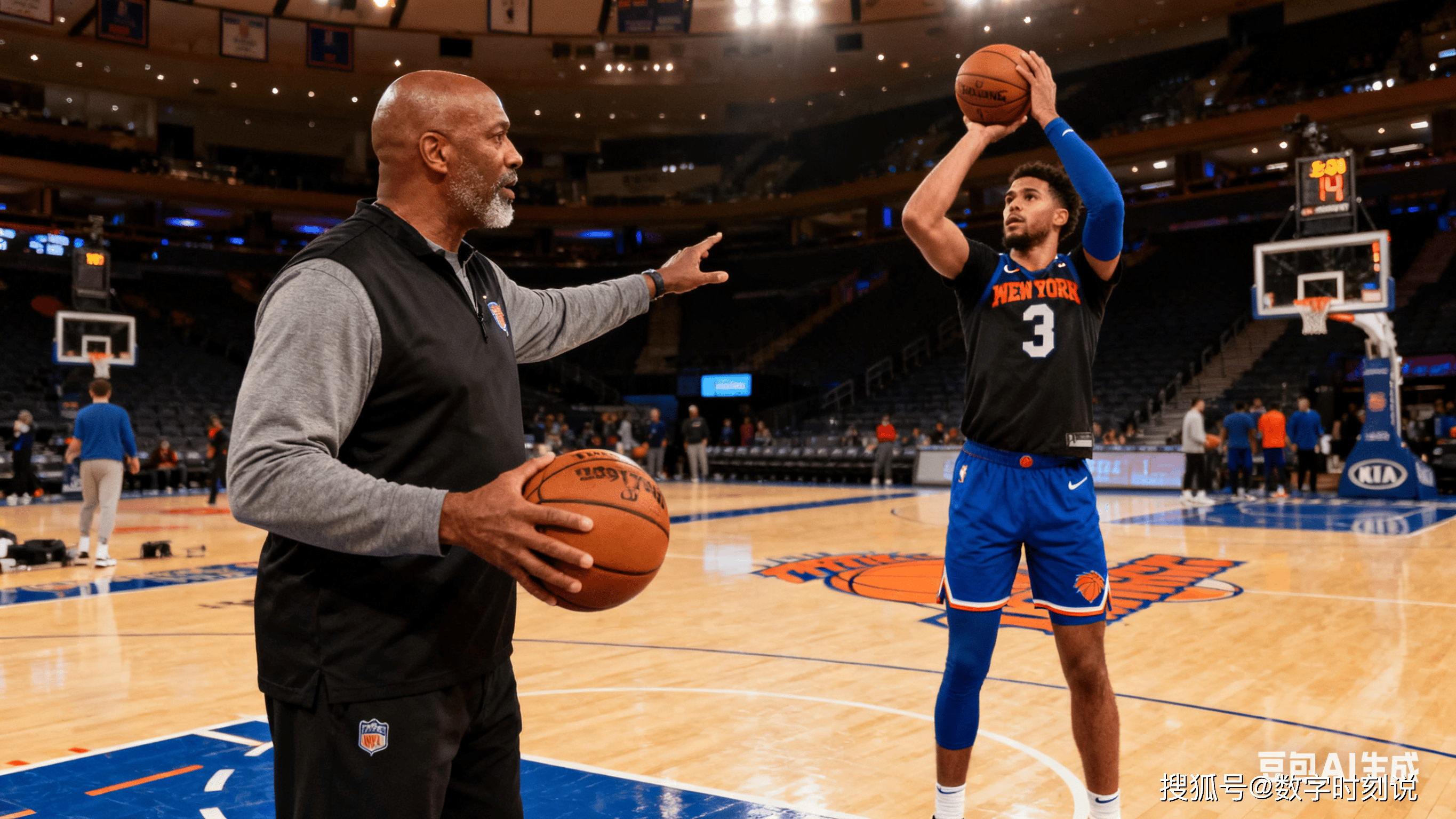 赛后纽约尼克斯备战NBA常规赛，造点机会细节曝光，管理层满意，年轻球员得到机会的简单介绍